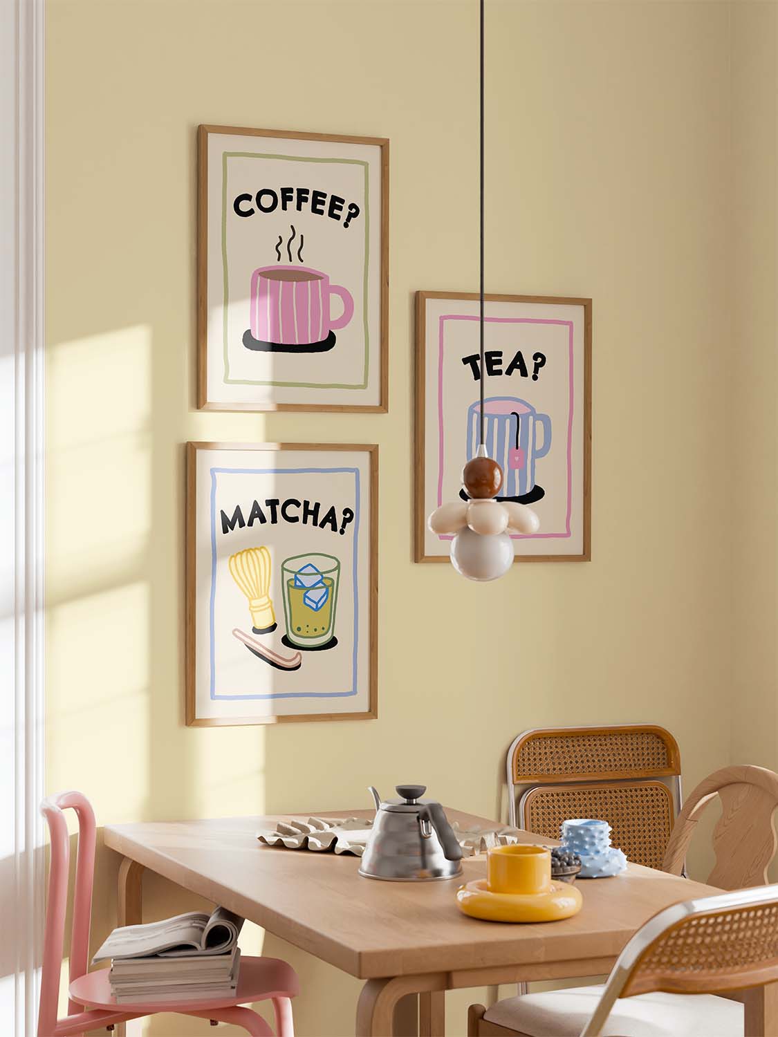 Coffee? Poster in Pink