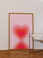 Aura Herz Poster in Rot und Rosa