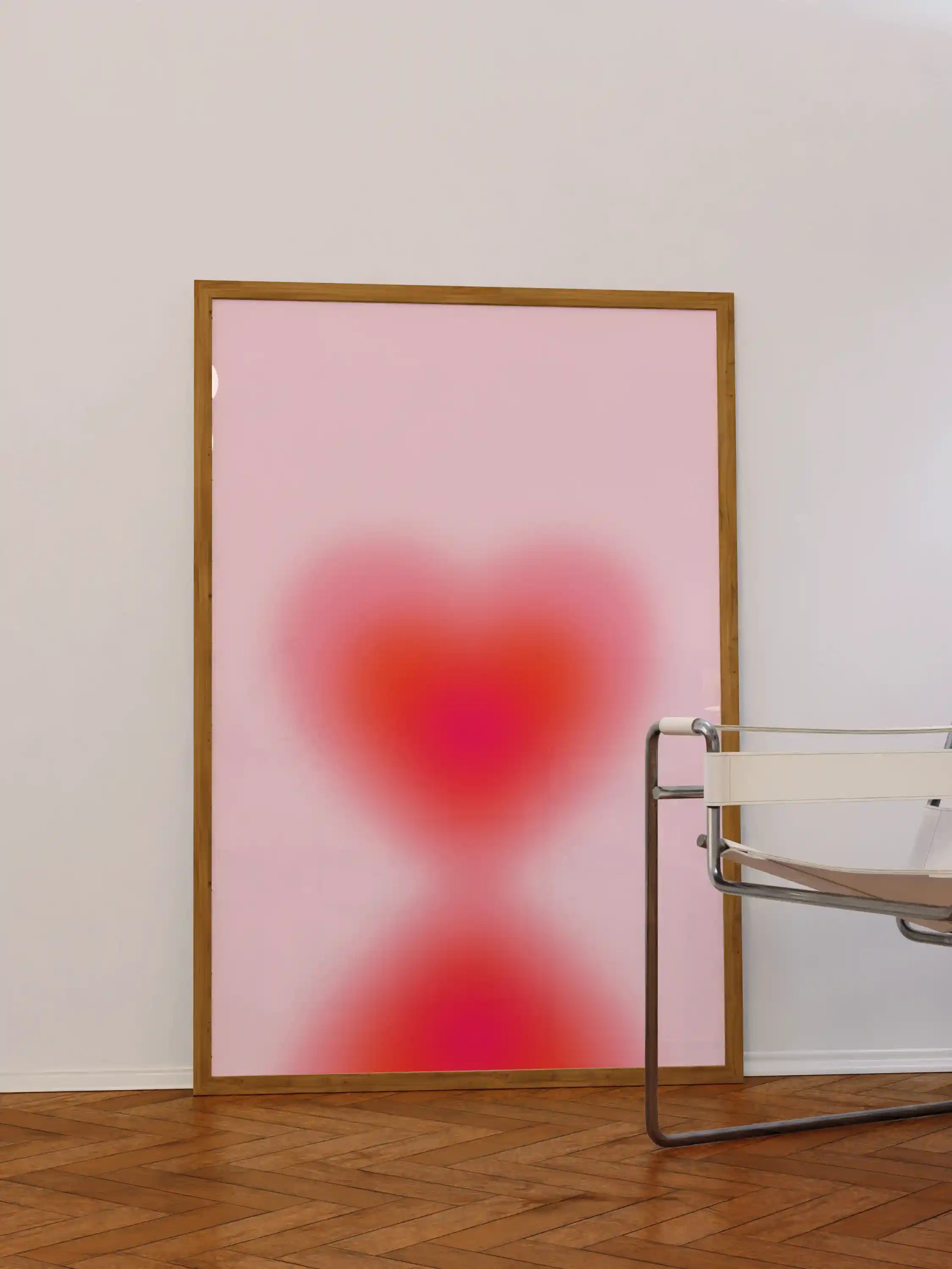 Aura Herz Poster in Rot und Rosa