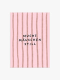 Mucksmäuschenstill Streifenposter in Rosa-Braun