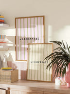 Nimmersatt Streifenposter in Oliv-Creme