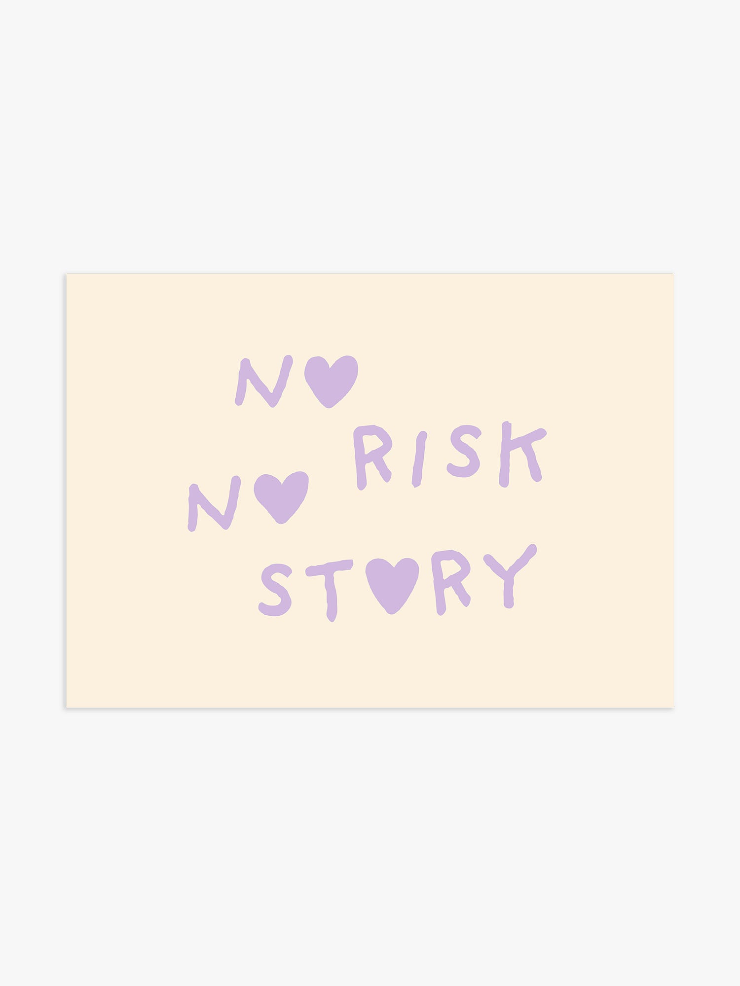 'No Risk No Story' Poster in Lila