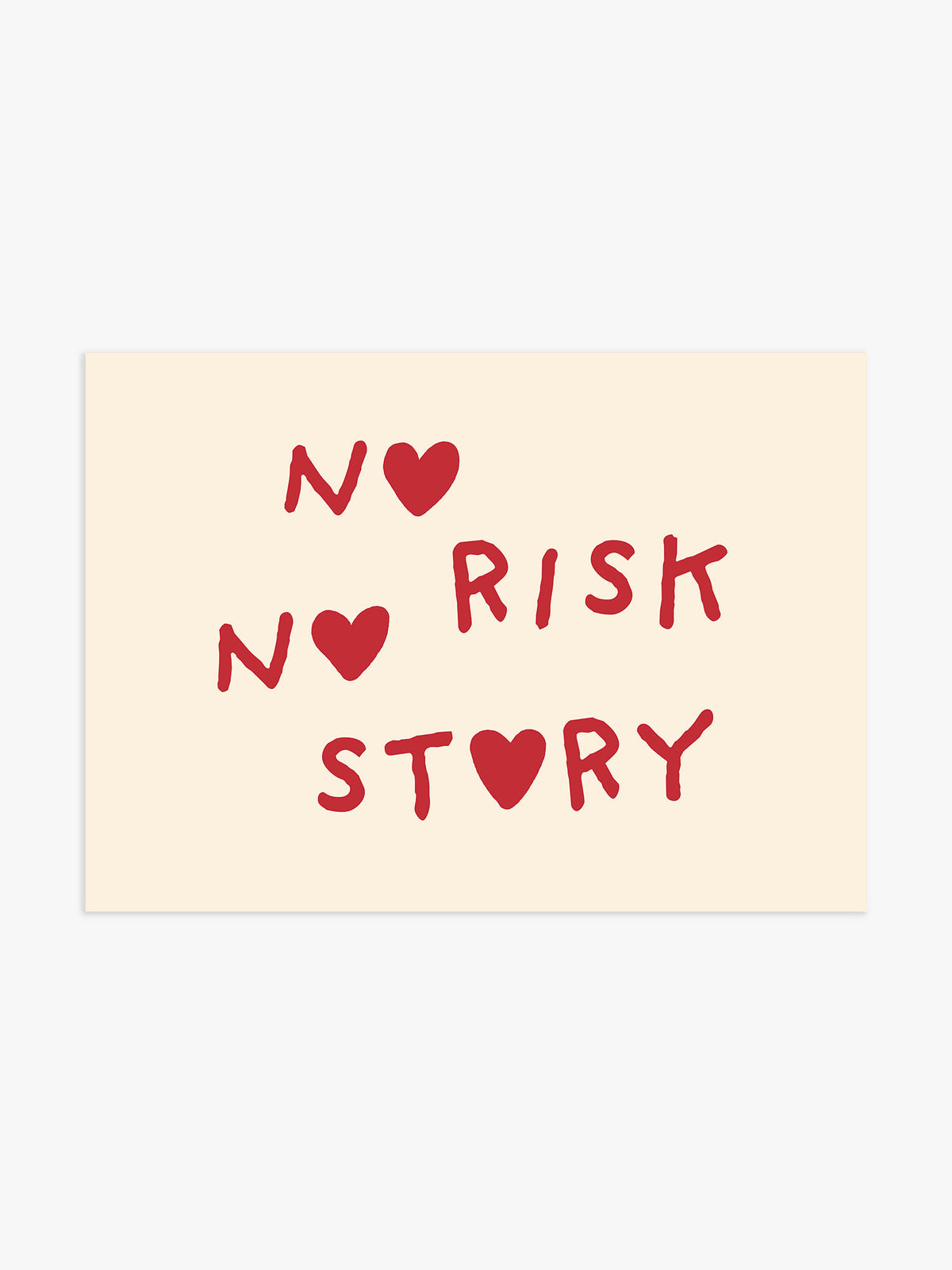 'No Risk No Story' Poster in Rot - 40x50 cm