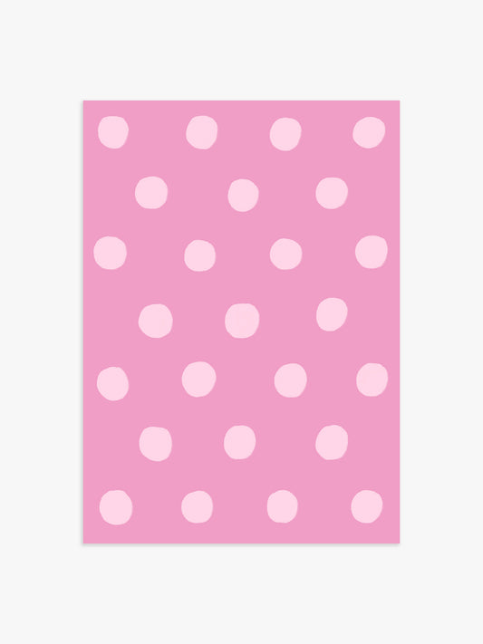 Polka Dot Poster in Pink & Rosa