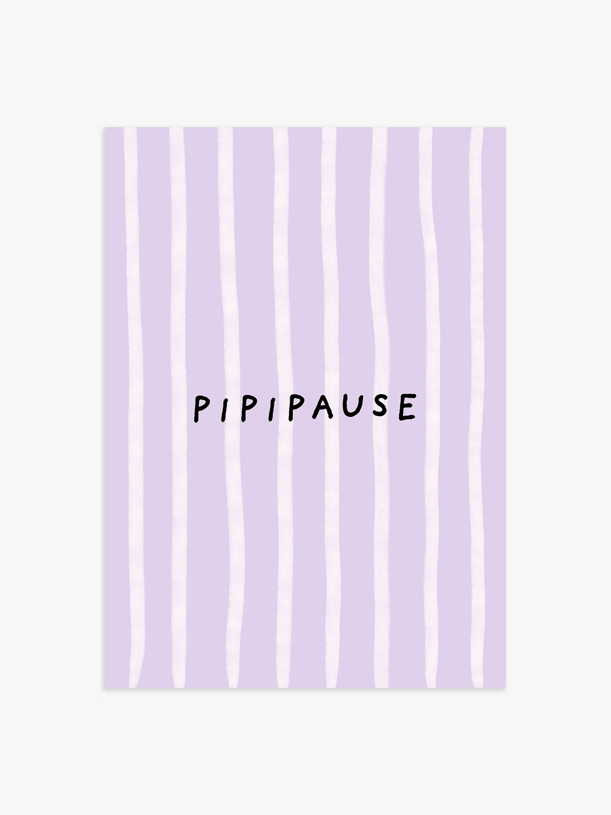 Pipipause Streifenposter in Flieder - 60x90 cm