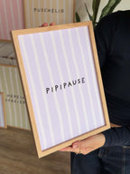 Pipipause Streifenposter in Flieder