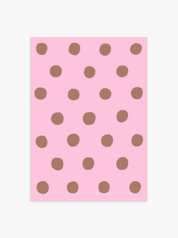 Polka Dot Poster in Rosa & Braun