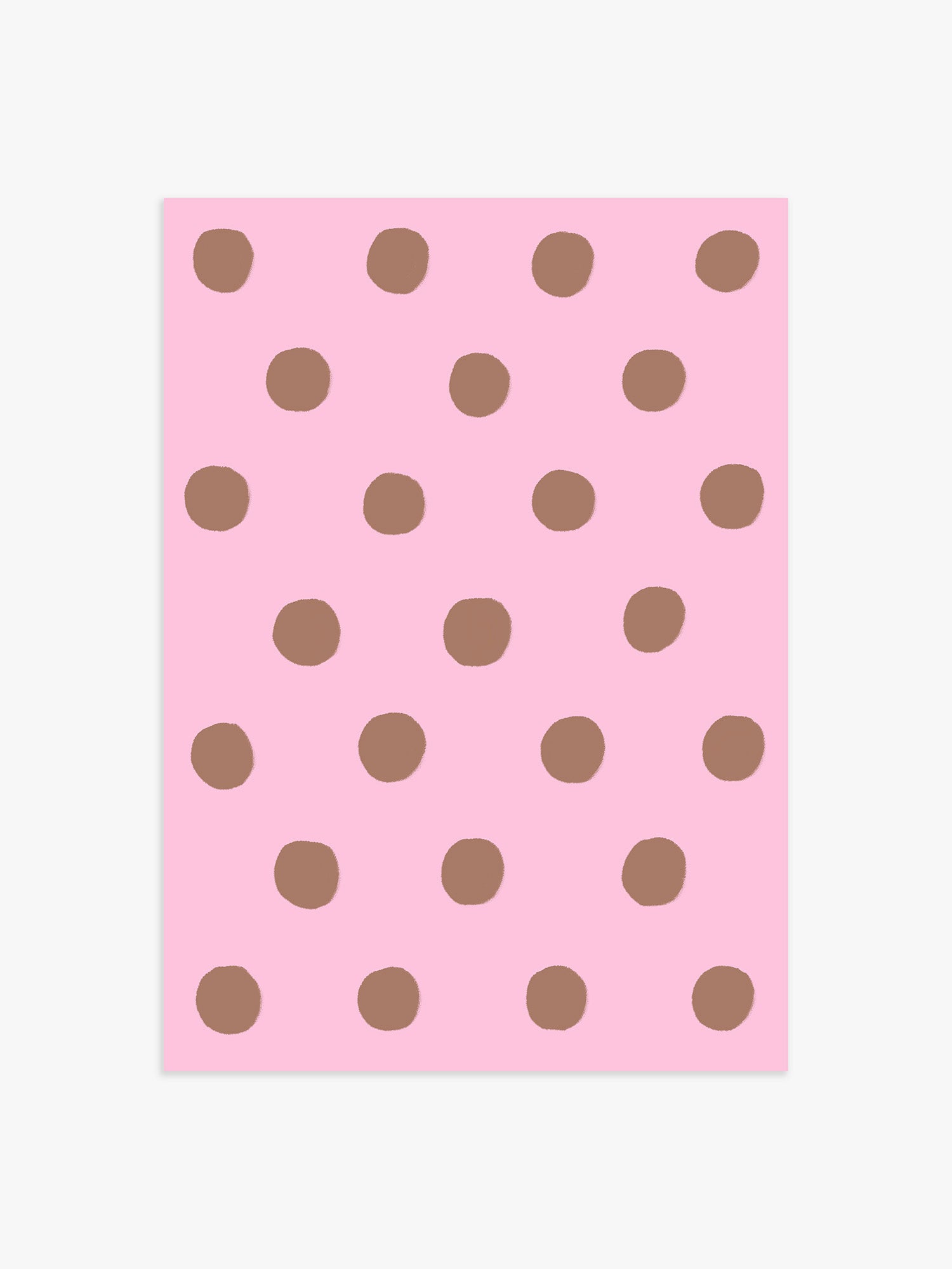 Polka Dot Poster in Rosa & Braun