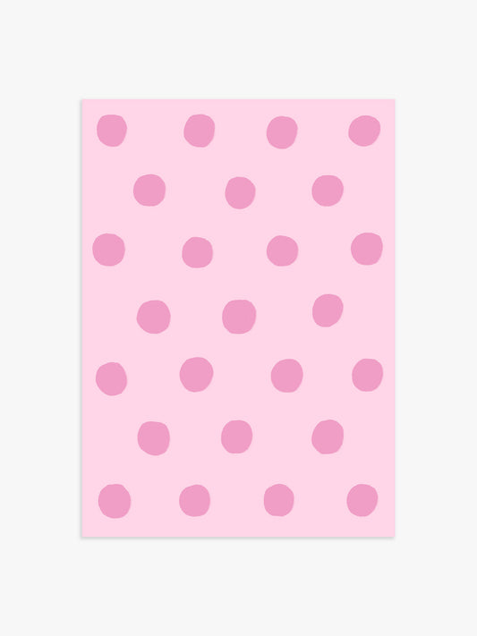 Polka Dot Poster in Rosa & Pink