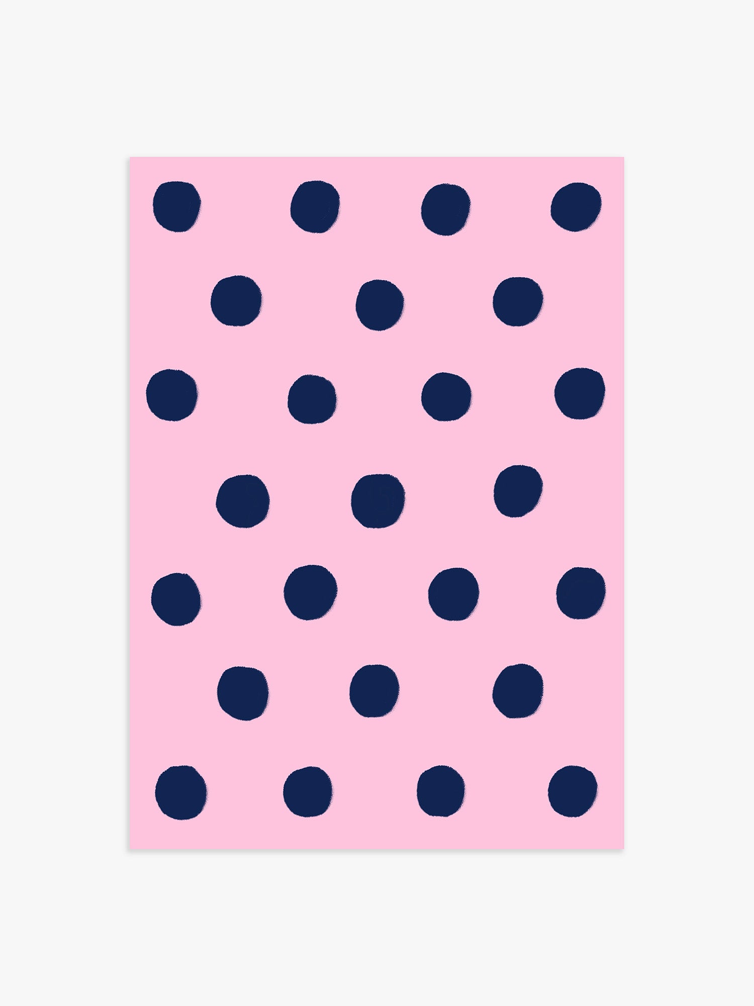 Polka Dot Poster in Rosa & Marineblau