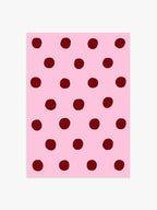 Polka Dot Poster in Rosa & Bordeaux