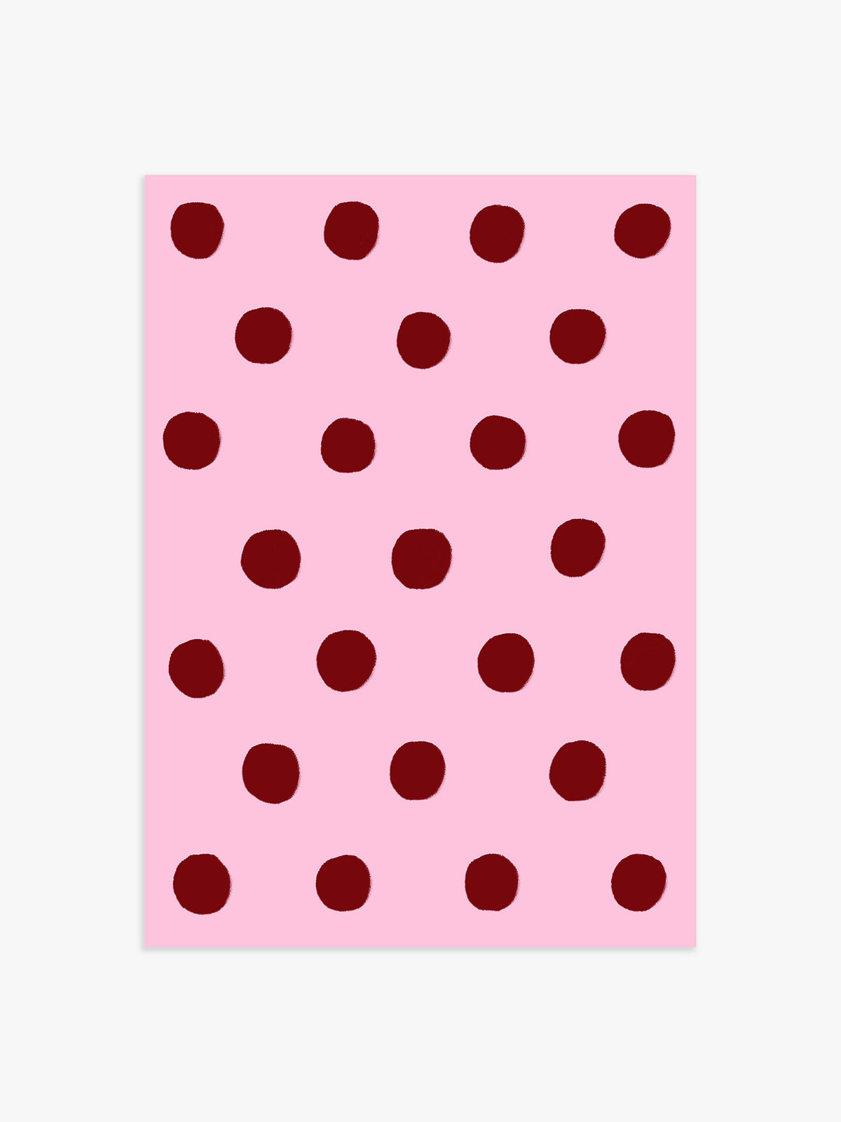 Polka Dot Poster in Rosa & Bordeaux - 13x18 cm
