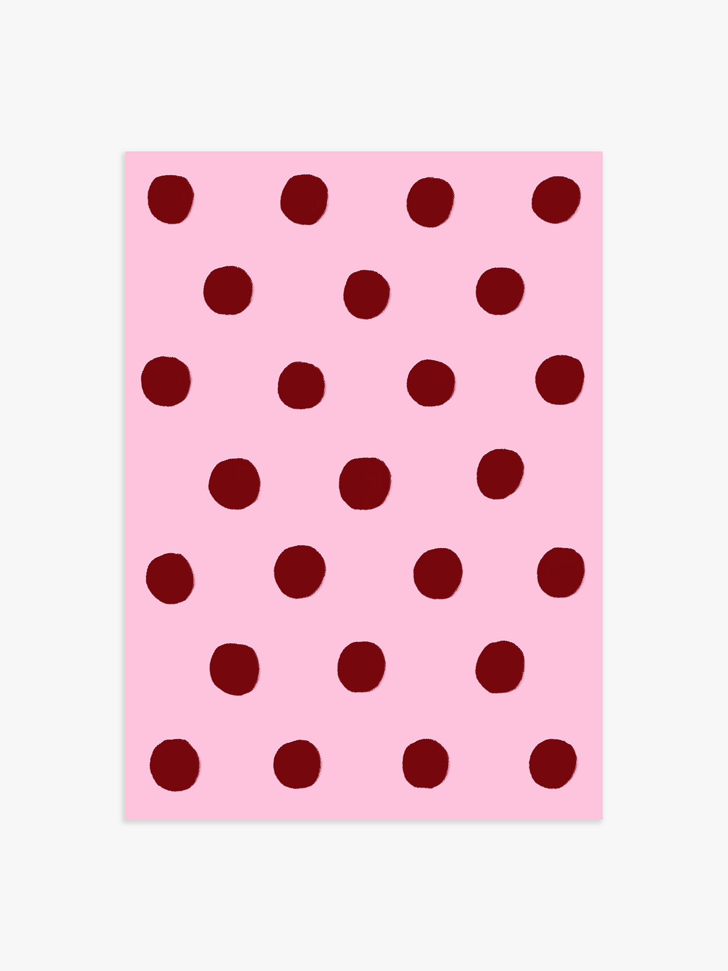 Polka Dot Poster in Rosa & Bordeaux