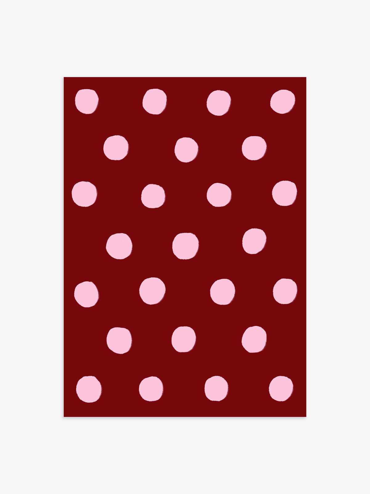 Polka Dot Poster in Bordeaux & Rosa - 50x70 cm
