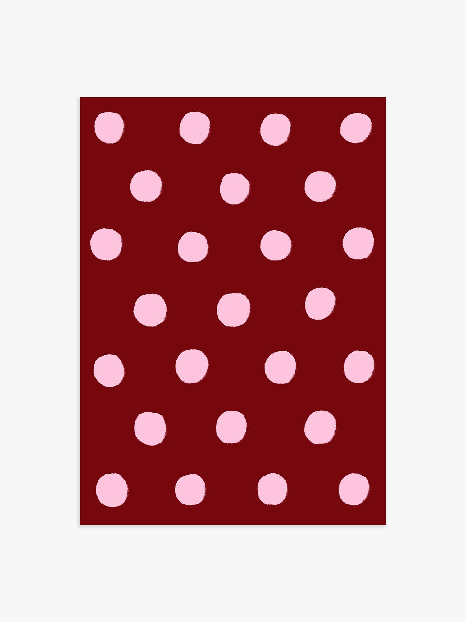 Polka Dot Poster in Bordeaux & Rosa