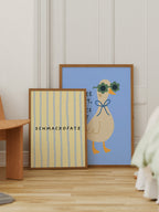 Schmackofatz Poster in blau-gelb