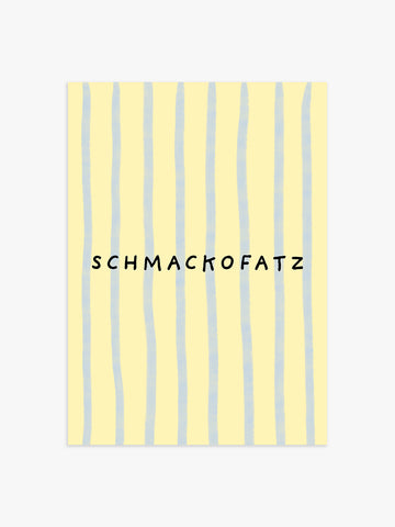 Schmackofatz Poster in blau-gelb