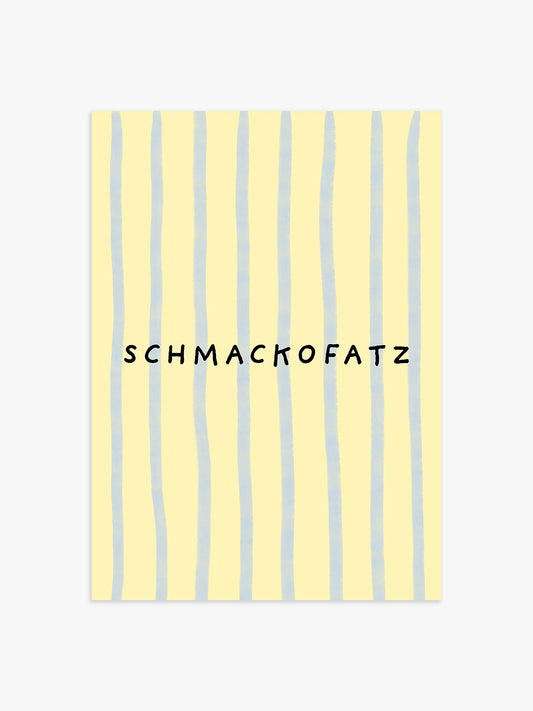 Schmackofatz Poster in blau-gelb