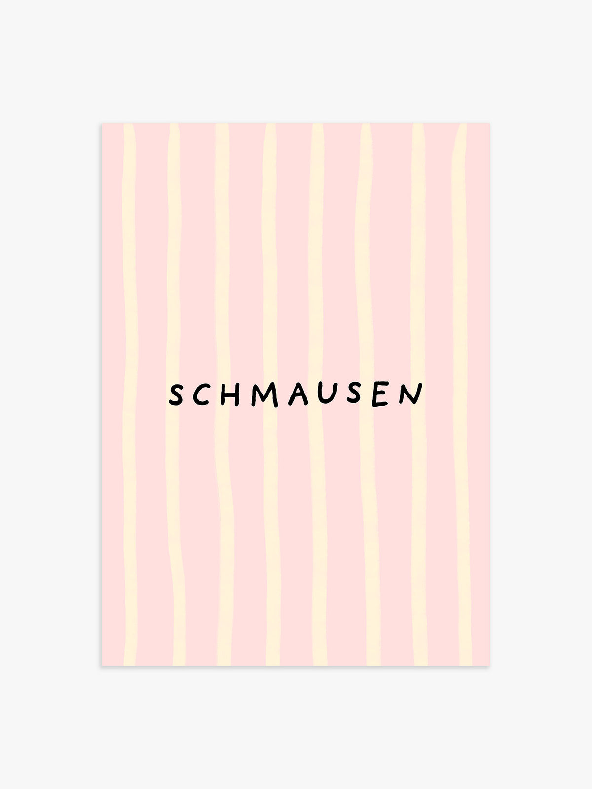 Schmausen Streifenposter in Pastellrosa-Buttergelb - 70x100 cm