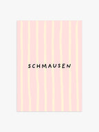 Schmausen Streifenposter in Pastellrosa-Buttergelb