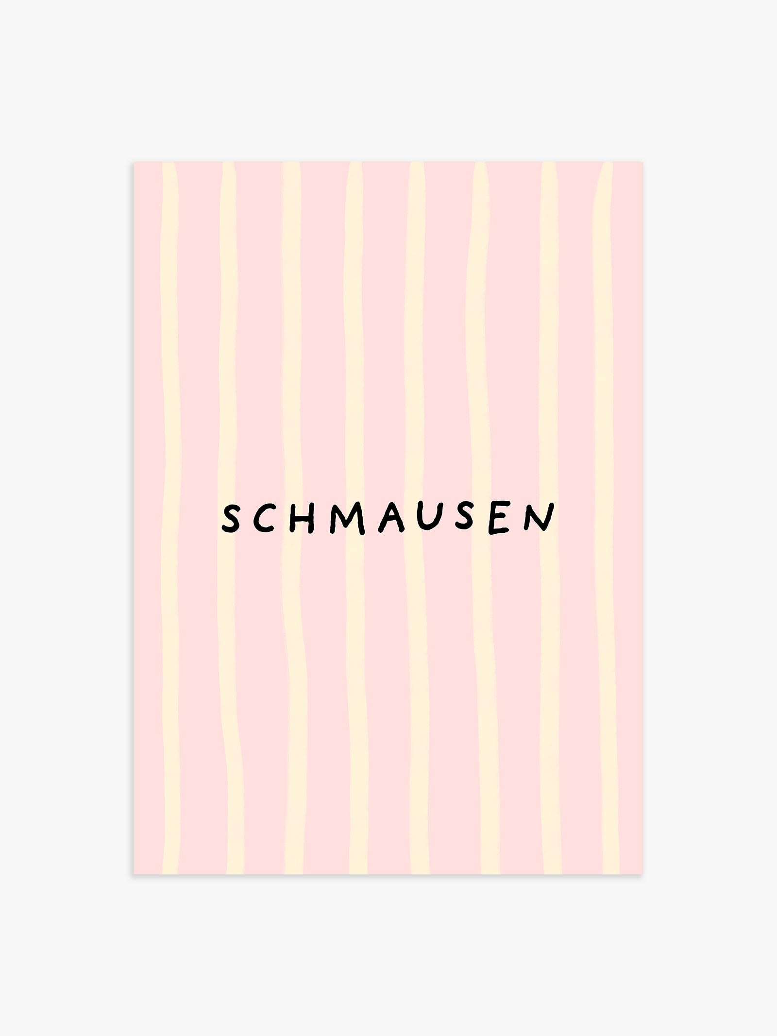 Schmausen Streifenposter in Pastellrosa-Buttergelb