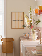 Schnabulieren Streifenposter in Beige-Gelb
