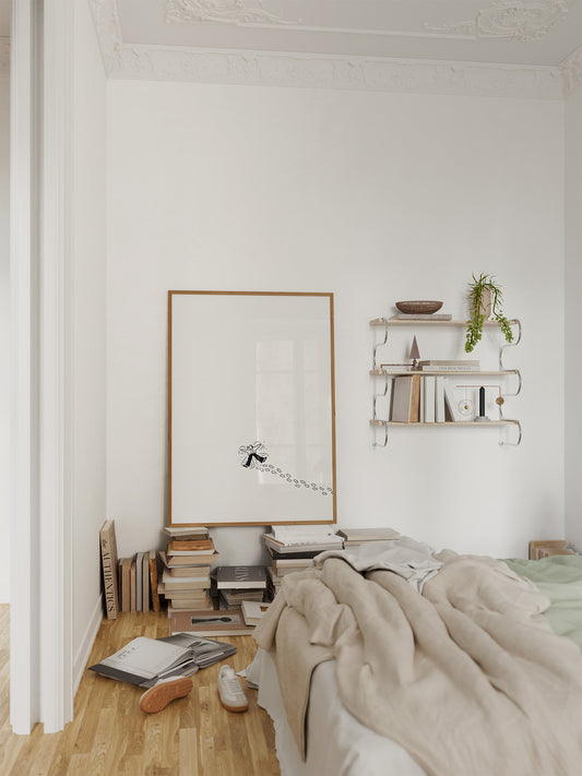 Schneeengel Poster in Schwarz-Weiß