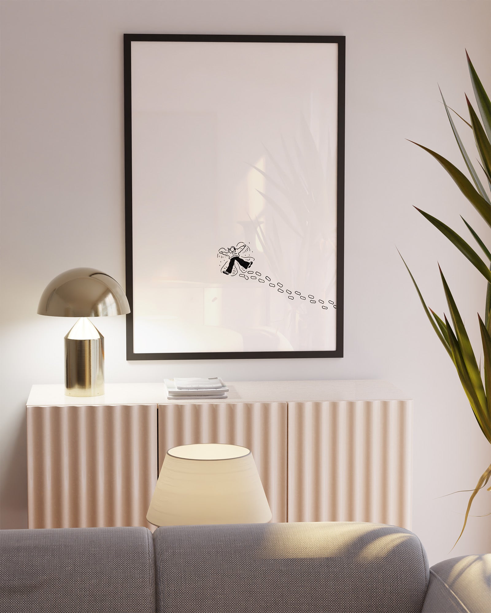Schneeengel Poster in Schwarz-Weiß