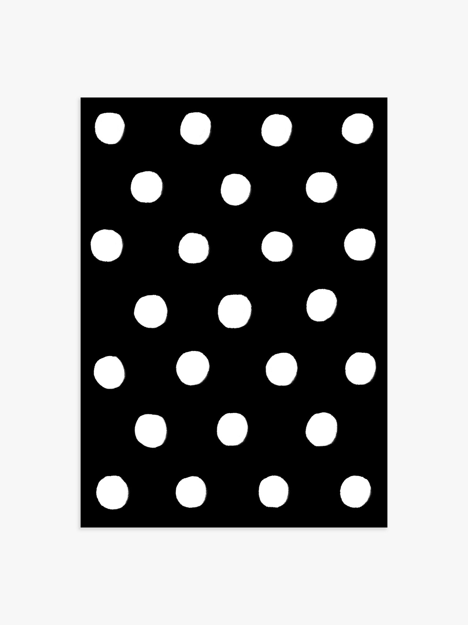 Polka Dot Poster in Schwarz & Weiß
