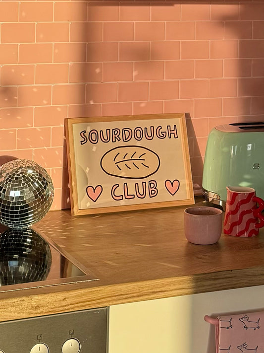 'Sourdough Club' Poster in Rosa
