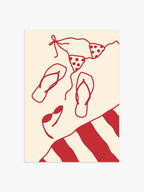 Beach Essentials Poster in Rot