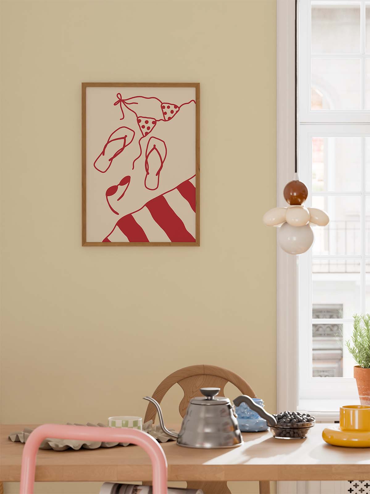 Beach Essentials Poster in Rot