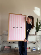 Süßmaus Streifenposter in Zartrosa