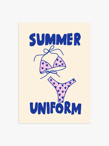 Summer Uniform Poster in Blau