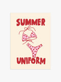 Summer Uniform Poster mit Bikini in Rosa-Rot