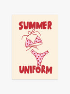Summer Uniform Poster mit Bikini in Rosa-Rot