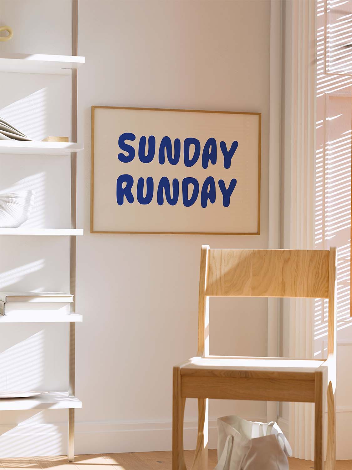 Sunday Runday Poster in Blau