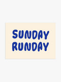 Sunday Runday Poster in Blau