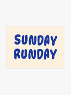 Sunday Runday Poster in Blau