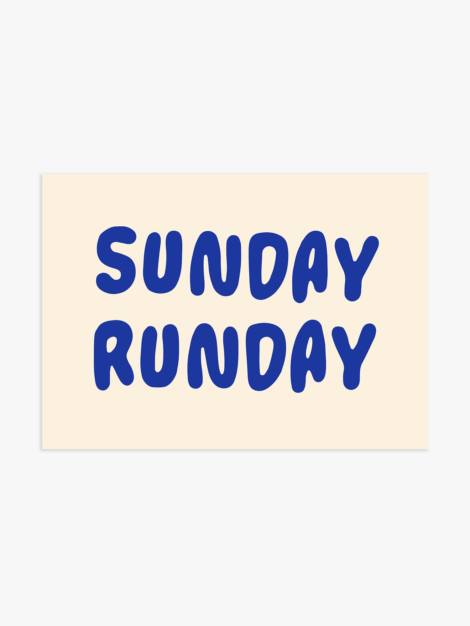 Sunday Runday Poster in Blau