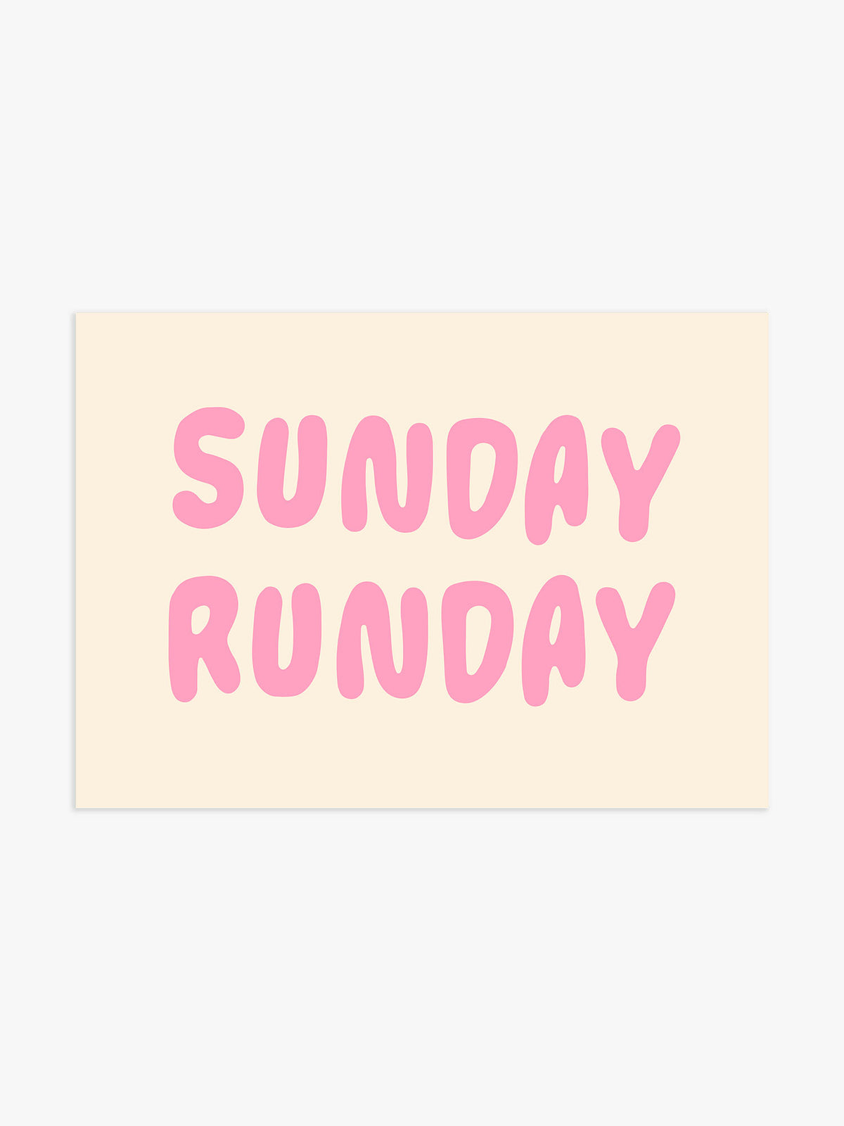 Sunday Runday Poster in Rosa - 50x70 cm
