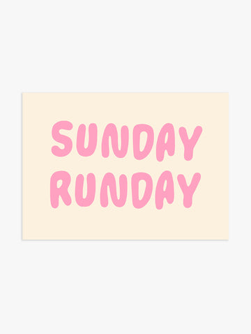 Sunday Runday Poster in Rosa