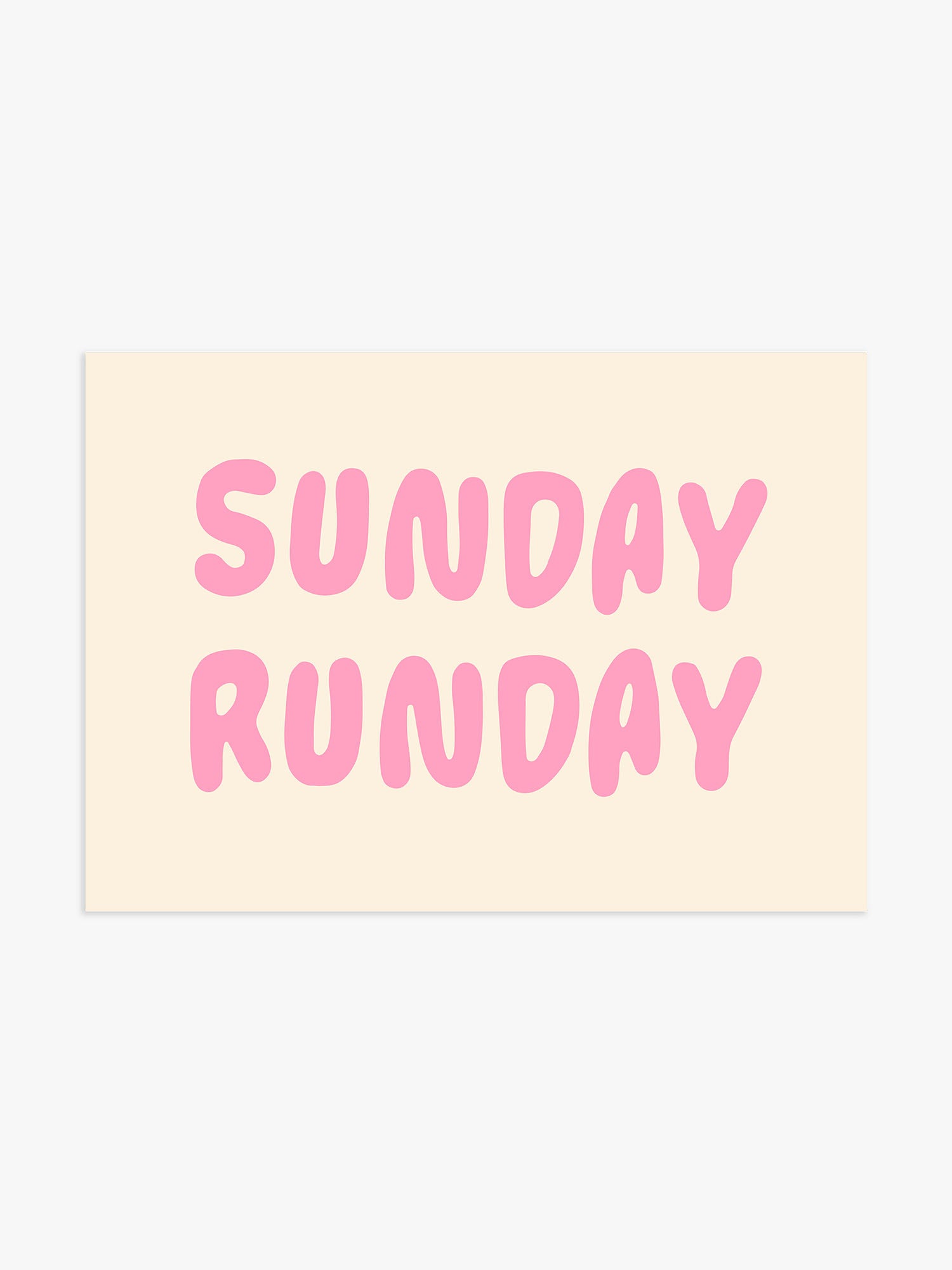 Sunday Runday Poster in Rosa