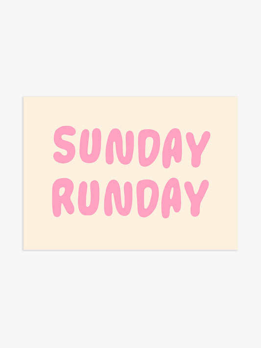 Sunday Runday Poster in Rosa