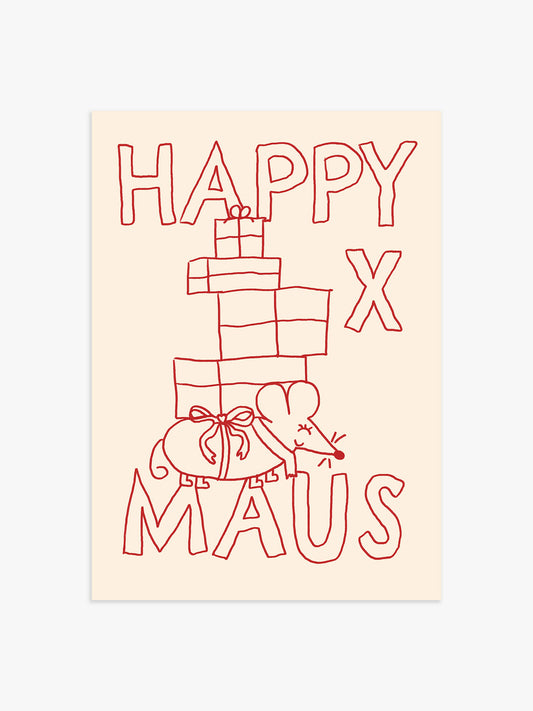 Happy X-Maus Poster in Rot