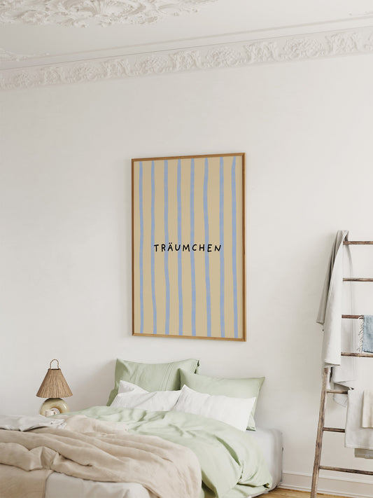 Träumchen Poster in blau-gelb