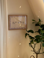 'Waves of Life' Karo-Poster in Lila-Gelb