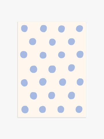 Polka Dot Poster in Creme & Hellblau
