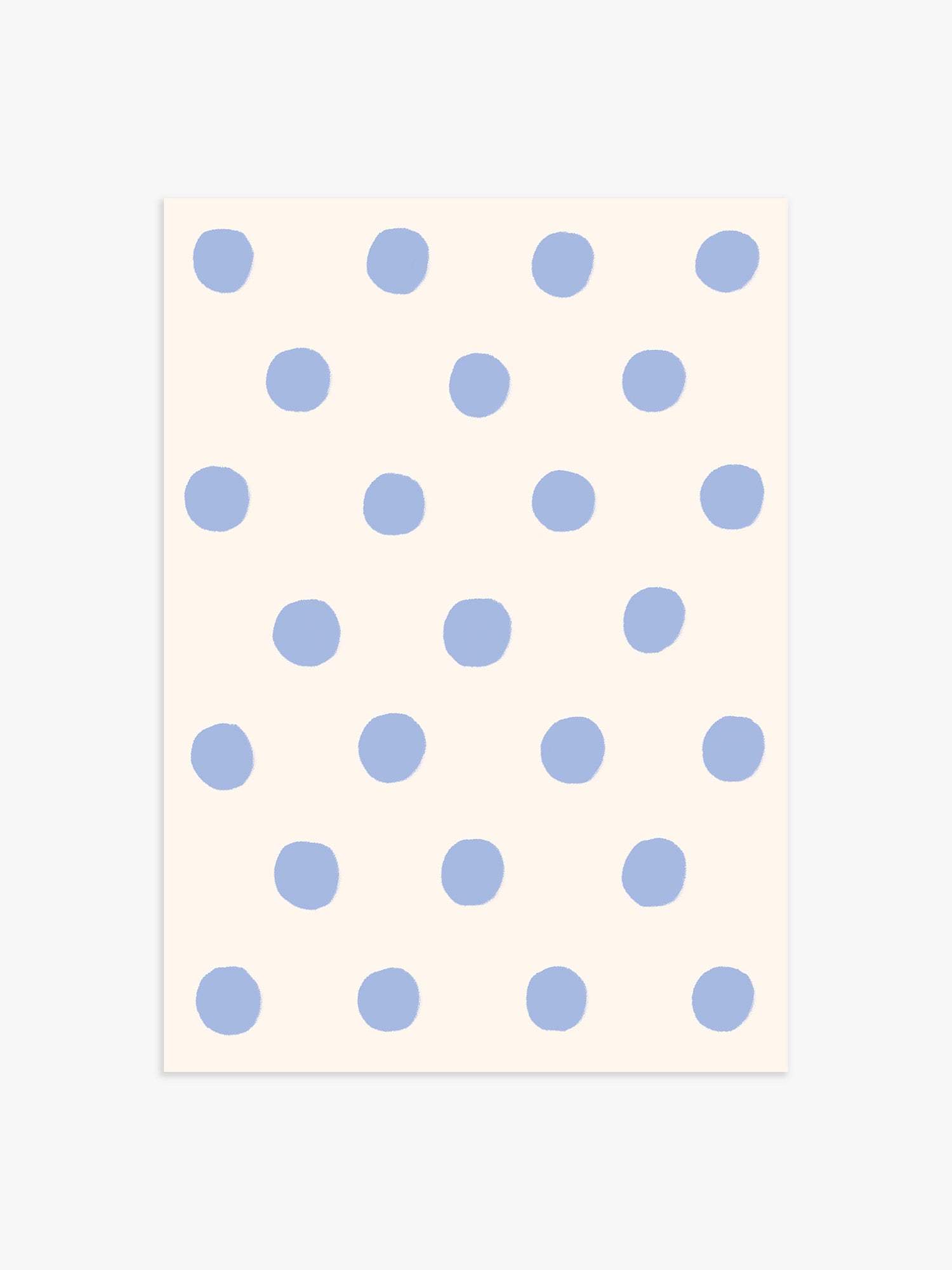 Polka Dot Poster in Creme & Hellblau
