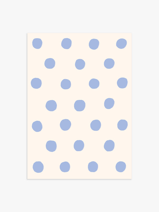 Polka Dot Poster in Creme & Hellblau